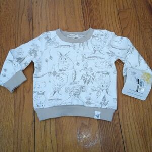 Burt's Bees Kids Bunny Print Sweatshirt - White and Gray